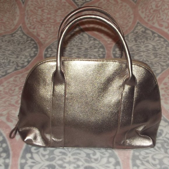 None Handbags - Metallic Pink Hand Bag Cheta print In Side